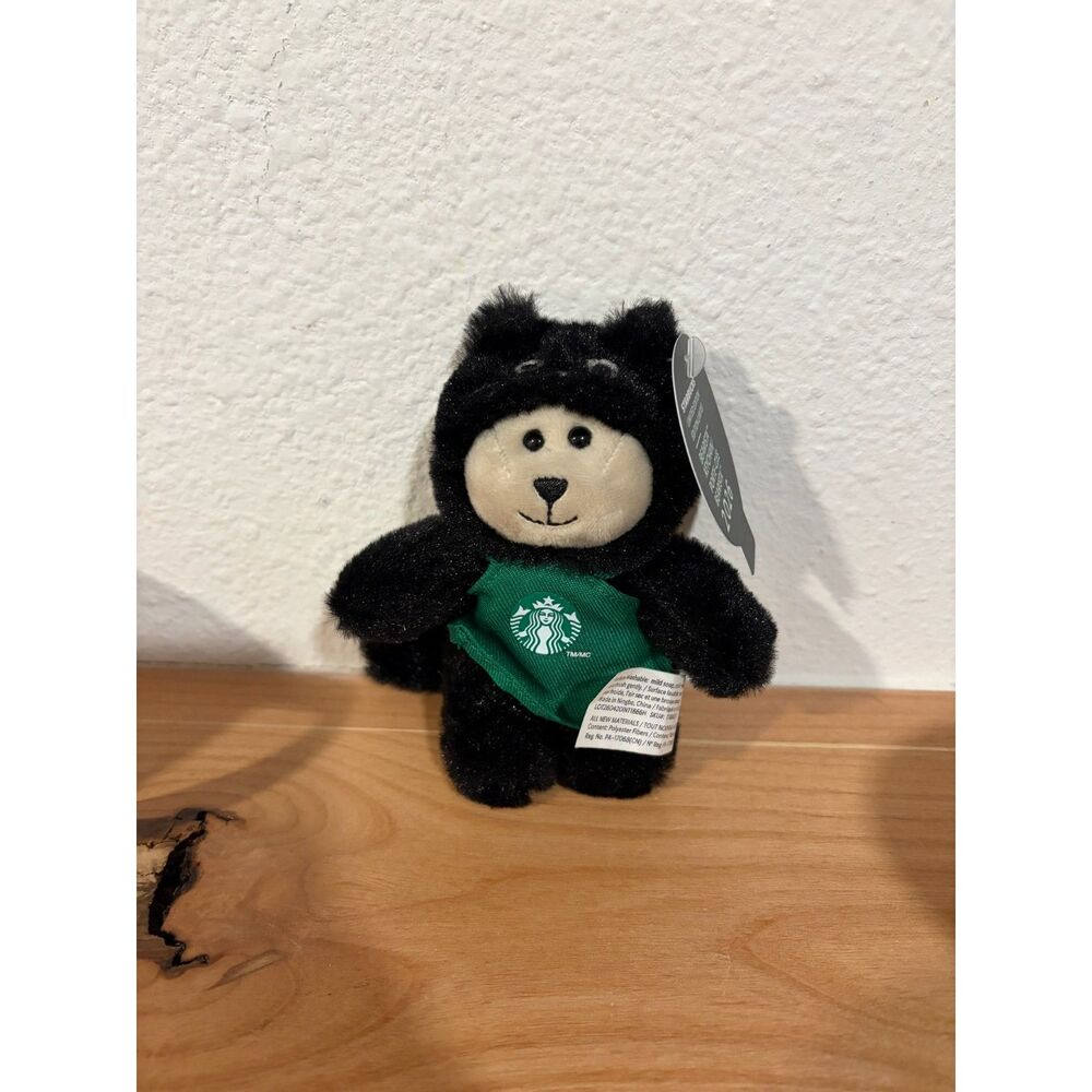 Starbucks Bearista Halloween Black Cat Costume Plush Keychain Bag Charm NWT